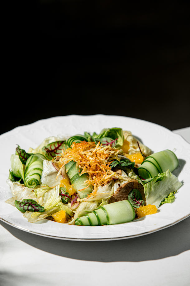 Салат с уткой конфи