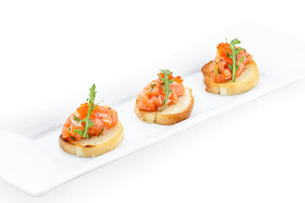 Брускетта с тар таром из семги Брускетта с тар таром из семги